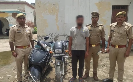 कोतवाली नगर पुलिस द्वारा वाहन चोर को मोटरसाईकिल व स्कूटी सहित दबोचा