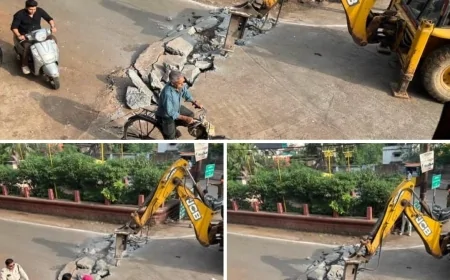 गुना: जिला कोर्ट और कलेक्ट्रेट रोड पर निर्माण कार्य पर उठे सवाल, नई सड़क खोदकर बनाई जा रही नाली