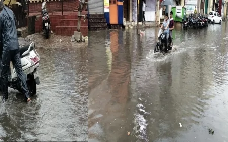 हाथरस में बारिश ने खोली जलनिकासी व्यवस्था की पोल, सड़कें बनीं तालाब, लोगों का जनजीवन प्रभावित