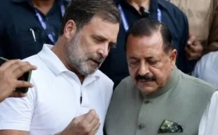 लोक कल्याण मार्ग पर कांग्रेस का प्रदर्शन, राहुल गांधी से मिले केंद्रीय मंत्री जितेंद्र सिंह; कई नेता हिरासत में