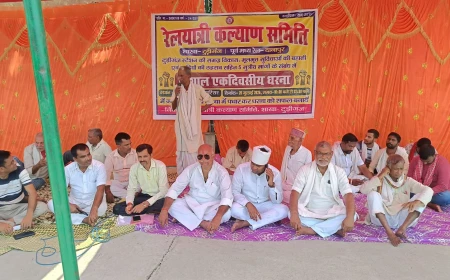 SIT-IN PROTEST DEMANDING TRAIN HALTS
