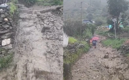 किमाना गांव में बारिश का कहर: मलबा और पानी से दहशत, प्रभावित परिवारों को सुरक्षित स्थानों पर पहुंचाया गया