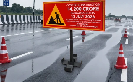 लखनऊ-कानपुर एक्सप्रेसवे उद्घाटन के 14 दिन बाद धंसा, गुणवत्ता पर उठे सवाल