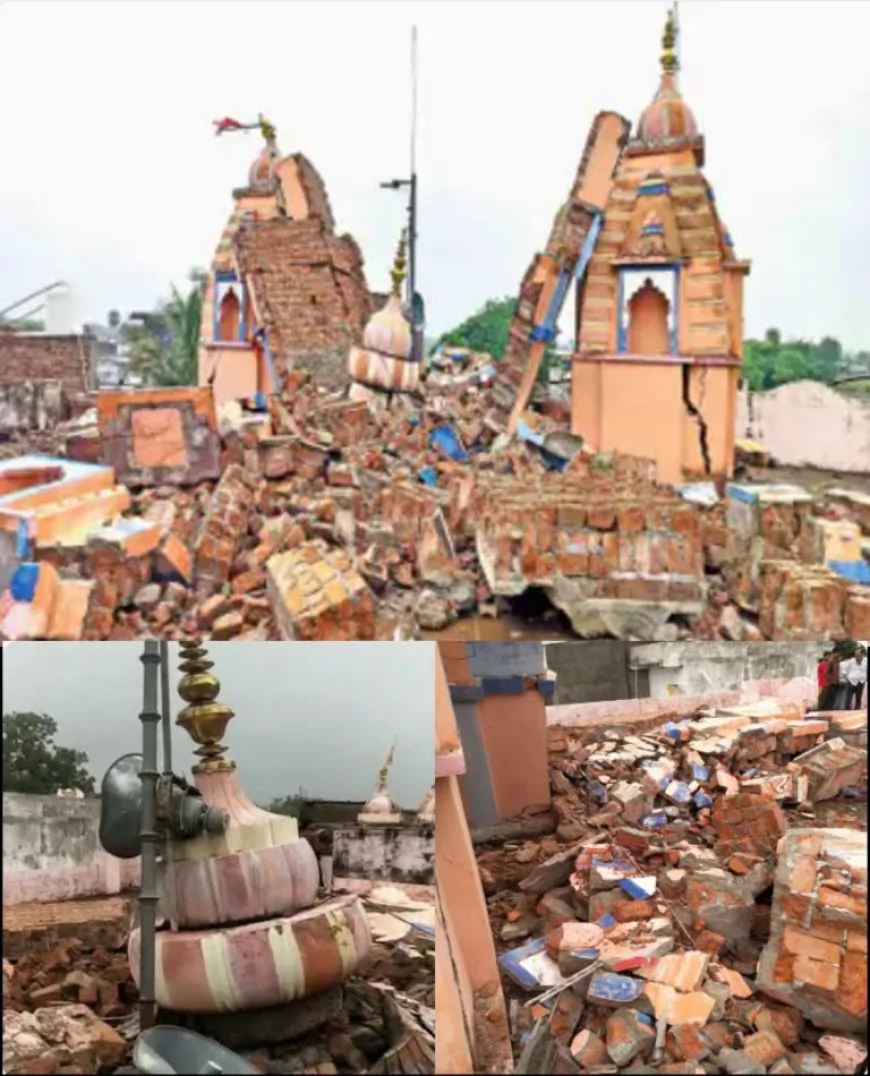 एमपी में 200 साल पुराने श्रीराम मंदिर पर गिरी आकाशीय बिजली, स्वर्णजड़ित तीनों शिखर ध्वस्त