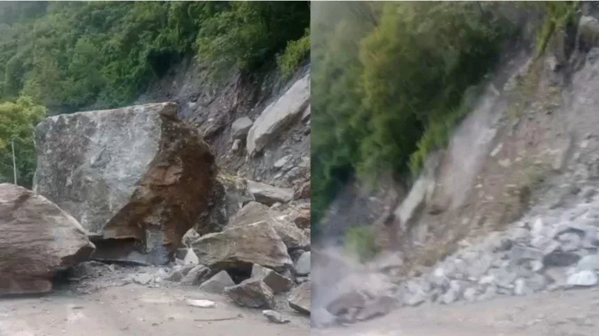 यमुनोत्री हाईवे पर फिर भूस्खलन, हनुमान चट्टी के आगे गिरे बोल्डर; मार्ग बाधित