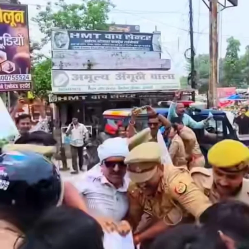 नितिन अग्रवाल के बयान के विरोध में कांग्रेस का प्रदर्शन, पुलिस से झड़प