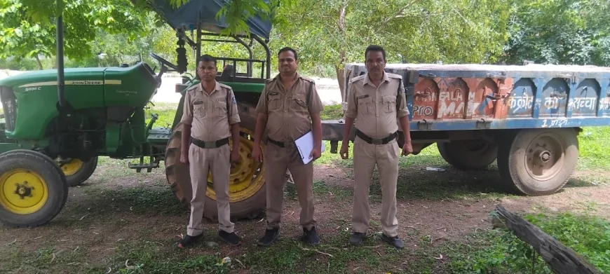 खनिज विभाग की लगातार कार्रवाई, अवैध एम-सैंड परिवहन में संलिप्त ट्रैक्टर-ट्रॉली जब्त