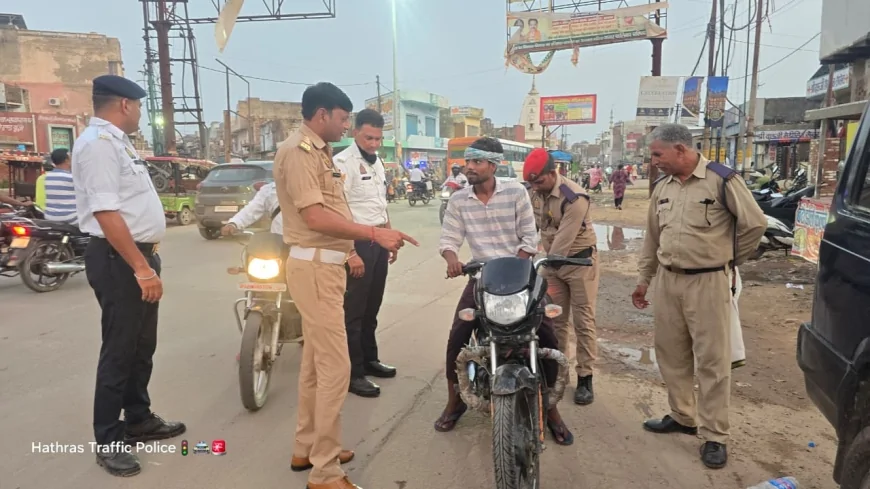 यातायात नियम तोड़ने वालों पर पुलिस का शिकंजा विशेष अभियान में 150 वाहनों के चालान, 16 सीज; बिना नंबर प्लेट की सात बाइक पकड़ी गईं