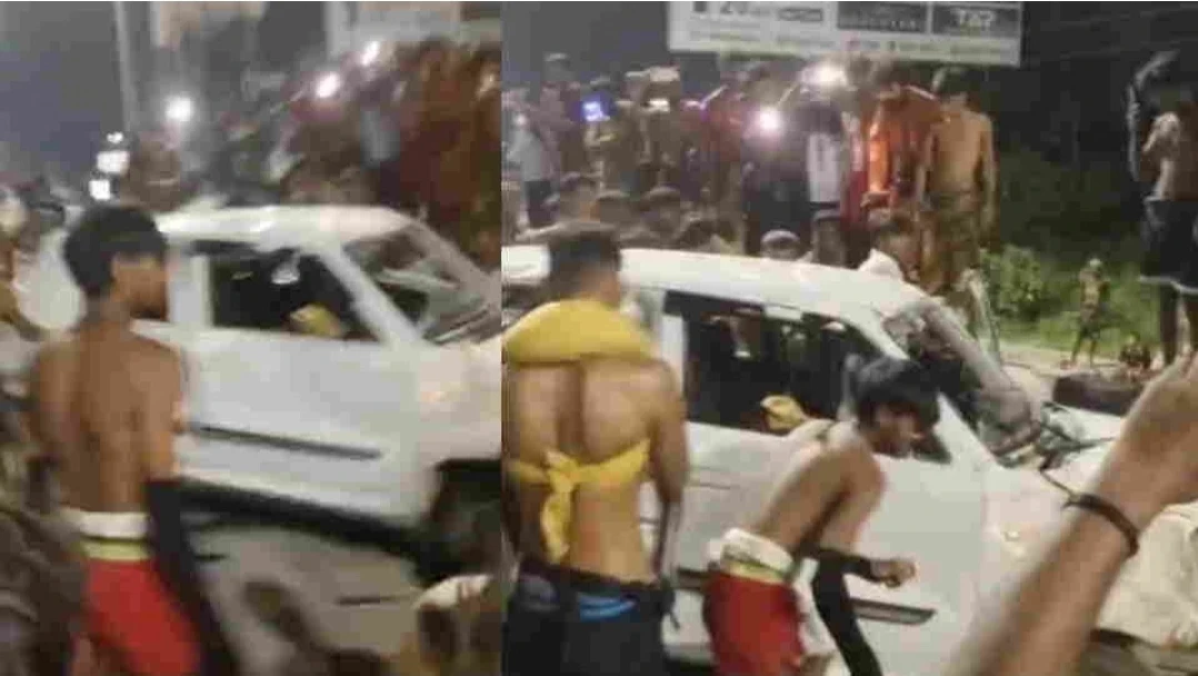 कांवड़ खंडित होने पर भड़के श्रद्धालु, कार में तोड़फोड़; पुलिस ने संभाला मामला