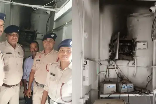FIRE AT SBI ATM