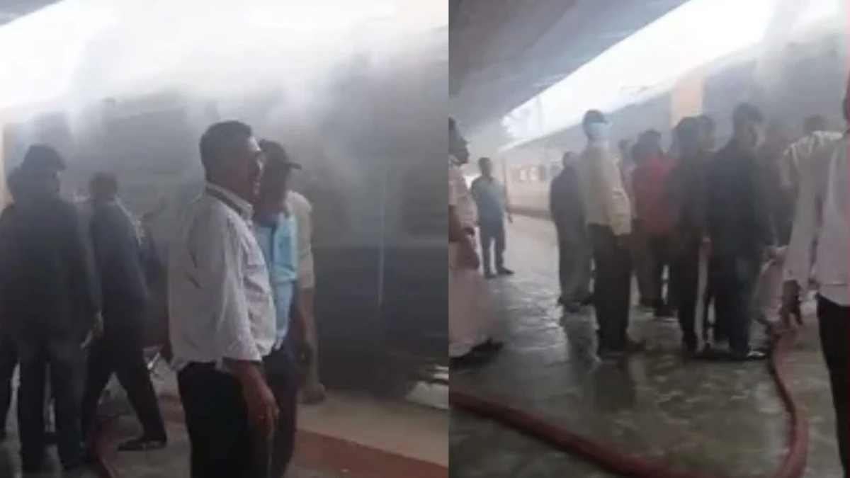 जबलपुर रेलवे स्टेशन पर खाली कोच से उठा धुआं, मचा हड़कंप; रेलवे ने आग से किया इनकार, जांच शुरू