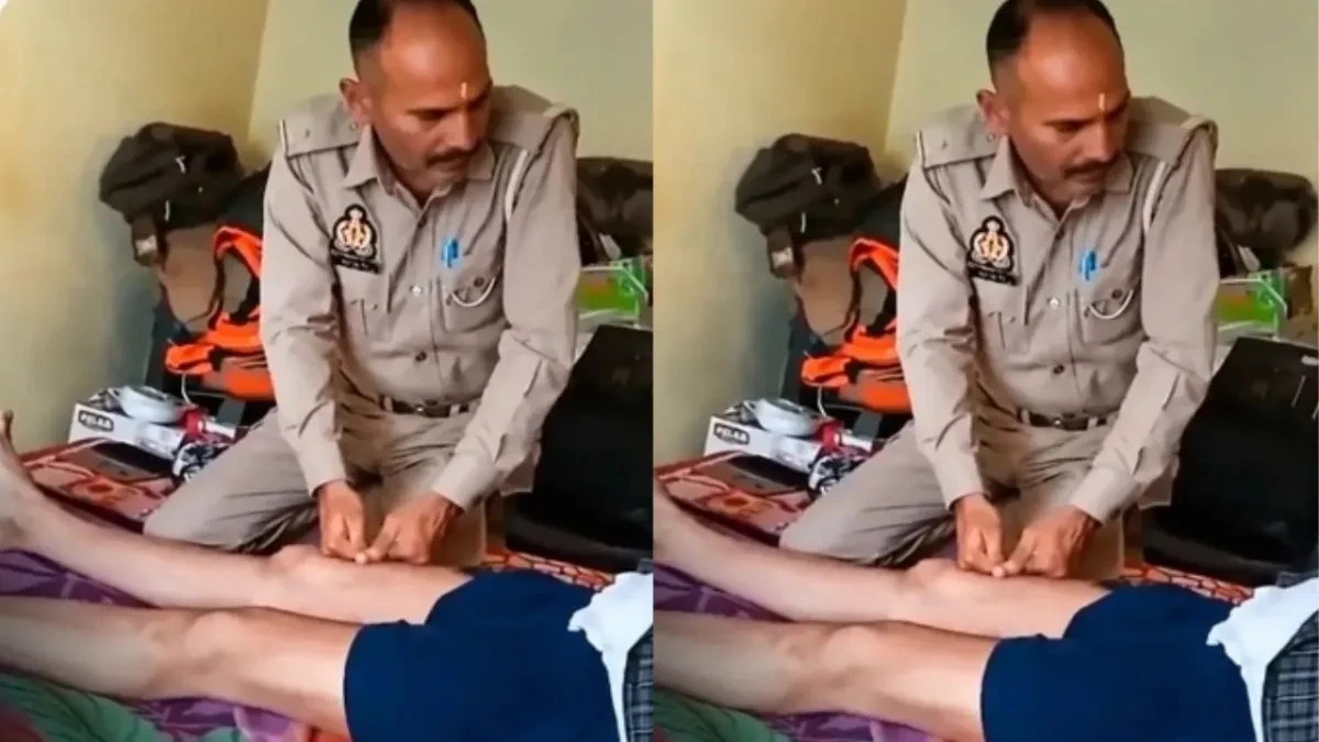वर्दी में पैर दबाने का वीडियो वायरल, दो होमगार्ड सस्पेंड; विभागीय जांच शुरू