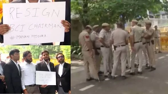दिल्ली में वकीलों का प्रदर्शन: BCI चेयरमैन के इस्तीफे की मांग, CJP के समर्थन के बाद बढ़ाई गई पुलिस तैनाती