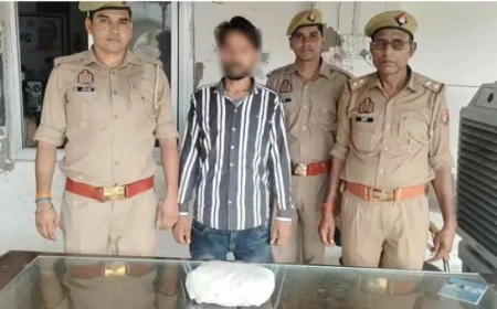 हाथरस में 710 ग्राम गांजे के साथ एक आरोपी गिरफ्तार, कोतवाली नगर पुलिस की कार्रवाई