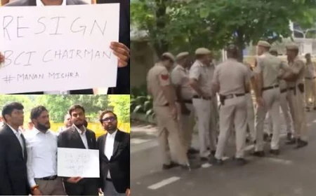 दिल्ली में वकीलों का प्रदर्शन: BCI चेयरमैन के इस्तीफे की मांग, CJP के समर्थन के बाद बढ़ाई गई पुलिस तैनाती
