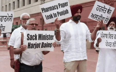 फार्मेसी पेपर विवाद पर पंजाब विधानसभा में हंगामा, कांग्रेस ने हरजोत बैंस के इस्तीफे की मांग की
