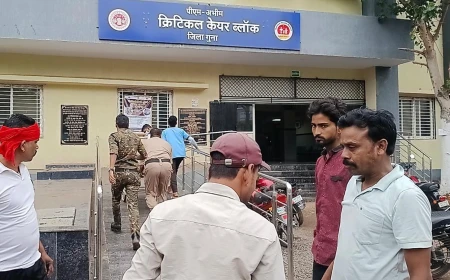 गुना में बेकाबू आयशर ट्रक ने पेट्रोल पंप कर्मी को मारी टक्कर, डायल-112 ने पहुंचाया अस्पताल
