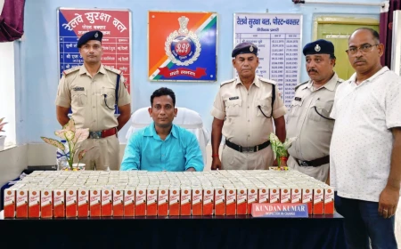 BOOTLEGGER ARRESTEDWITH 4.5 LITRERS OF IMFL