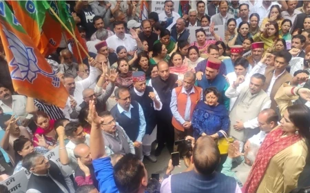 हिमाचल: सचिवालय मार्च के दौरान भाजपा-पुलिस आमने-सामने, ओक ओवर तक बढ़ाई गई सुरक्षा