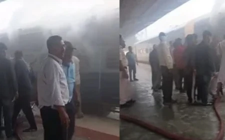 जबलपुर रेलवे स्टेशन पर खाली कोच से उठा धुआं, मचा हड़कंप; रेलवे ने आग से किया इनकार, जांच शुरू