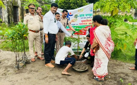 जिला कारागार में पौधरोपण कर दिया पर्यावरण संरक्षण का संदेश