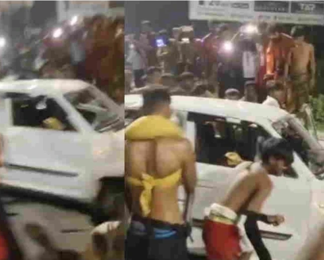 कांवड़ खंडित होने पर भड़के श्रद्धालु, कार में तोड़फोड़; पुलिस ने संभाला मामला