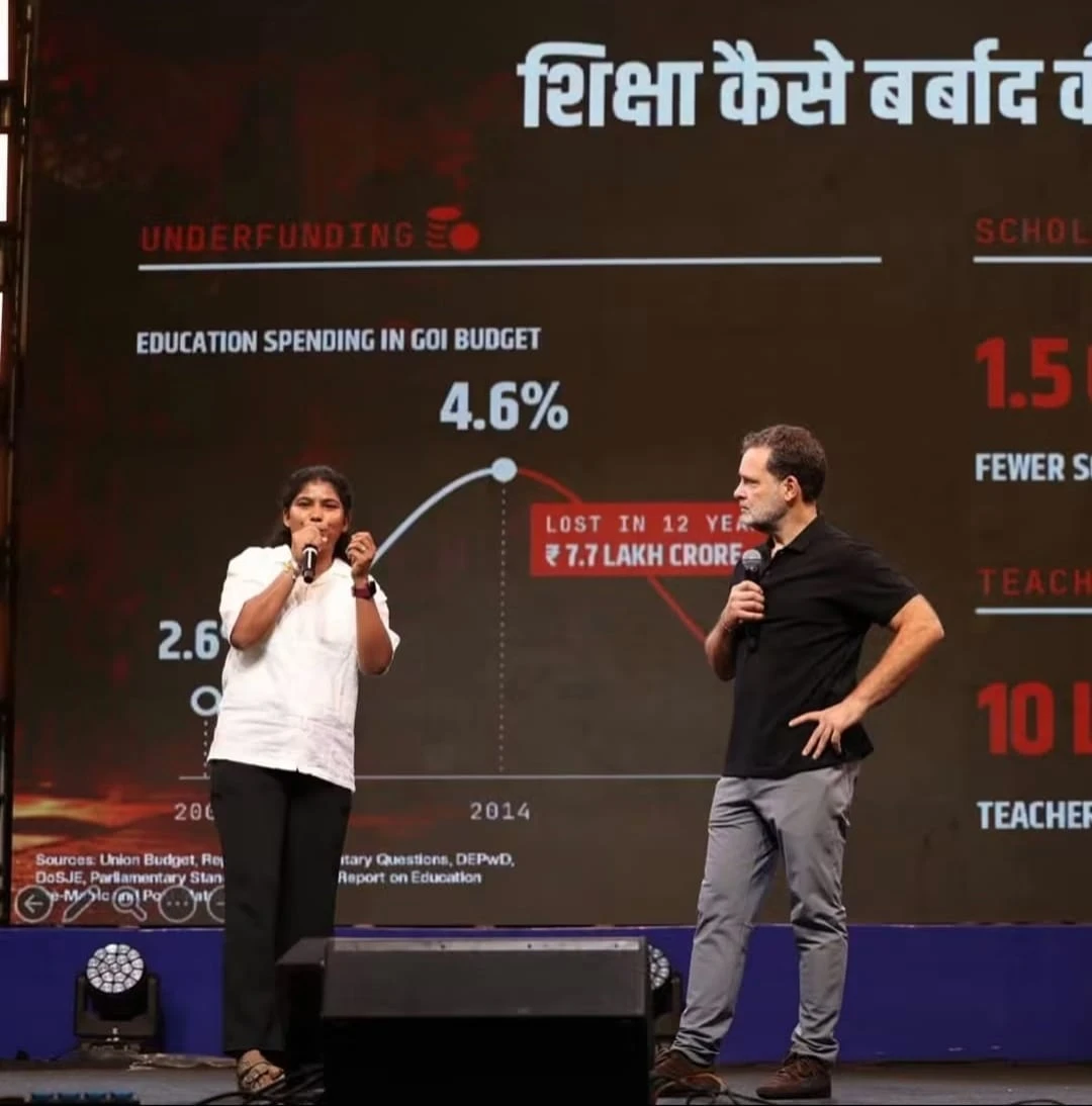 राहुल गांधी के ‘छात्रों की गूंज’ कार्यक्रम पर विवाद, सवाल पूछने वाली राधा मालवीय की राजनीतिक पृष्ठभूमि सामने आई