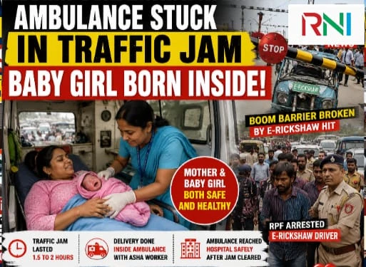 Ambulance Stuck in Traffic Jam, Baby Girl Born Inside; ASHA Worker Helps Deliver Baby, Mother and Newborn Safe