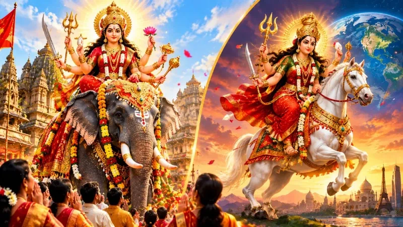 हाथी, घोड़ा, नाव या पालकी! हर साल क्यों बदलती है मां दुर्गा की सवारी, 2026 में हाथी पर होगा आगमन