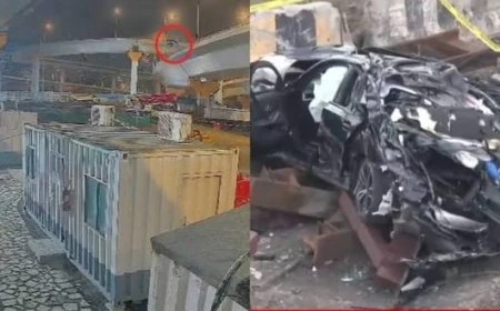 मुंबई में भीषण सड़क हादसा: कोस्टल रोड पर ब्रिज से गिरी तेज रफ्तार कार, तीन की मौत, एक गंभीर