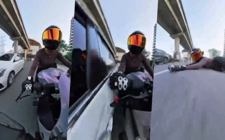 गुरुग्राम में हिट एंड रन का मामला, महिला बाइकर को कार ने मारी टक्कर; बाइक कई मीटर तक घिसटी, वीडियो वायरल