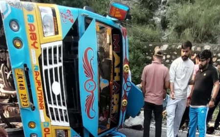 रियासी में दर्दनाक सड़क हादसा, बेकाबू होकर पलटी मिनी बस; दो यात्रियों की मौत, पांच घायल