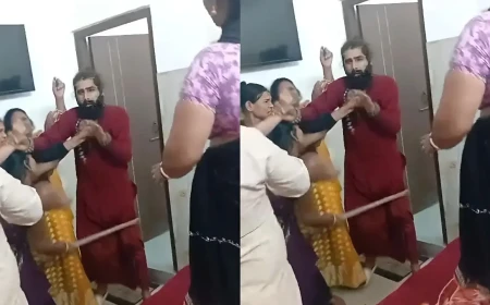 वृंदावन में साधु वेशधारी युवक पर महिलाओं ने लगाए शोषण के आरोप, गेस्टहाउस में हंगामा; पुलिस ने हिरासत में लिया