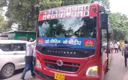 यूपी: अखिलेश यादव का समाजवादी रथ लखनऊ से रायबरेली पहुंचा, लिखा- ‘जो पीड़ित, वो पीडीए’