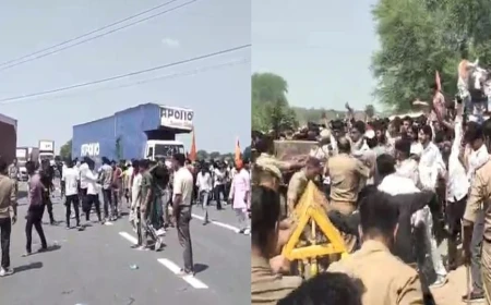 यूजीसी के विरोध में बवाल: आगरा में यमुना एक्सप्रेसवे पर हंगामा, भीड़ ने किया पथराव; पुलिस ने लाठी चलाई