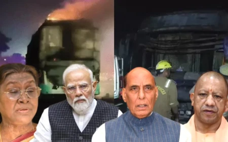 ग्रेटर नोएडा बस अग्निकांड: 9 लोगों की मौत पर राष्ट्रपति, पीएम मोदी और राजनाथ सिंह ने जताया दुख, मुआवजे का ऐलान