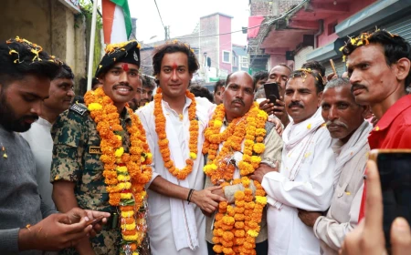 गांव के बेटे के BSF में चयन पर निकला गौरव जुलूस, विधायक जयवर्धन सिंह ने किया सम्मान; बोले- गुना के अधिक से अधिक युवा करें राष्ट्रसेवा