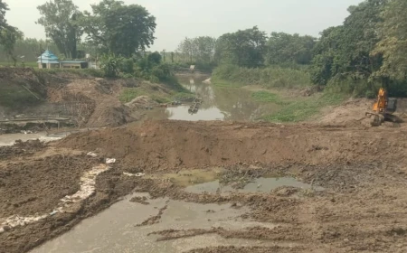 भाखड़ा डैम में रिसाव: पानी का बहाव रोकने की जद्दोजहद जारी, जियो ट्यूब बहने के बाद बनाई जा रही मिट्टी की दीवार