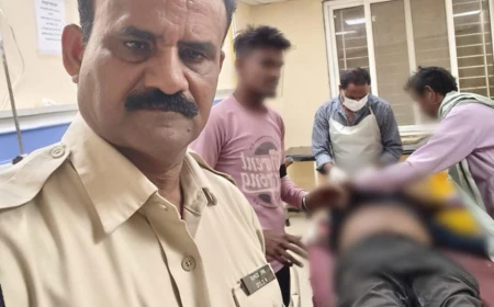 म्याना थानांतर्गत सड़क दुर्घटना में गंभीर रूप से घायल व्यक्ति को डायल-112 जवानों ने समय पर पहुँचाया अस्पताल