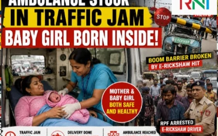 Ambulance Stuck in Traffic Jam, Baby Girl Born Inside; ASHA Worker Helps Deliver Baby, Mother and Newborn Safe