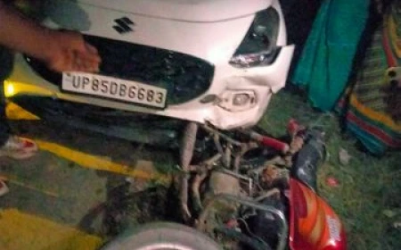 अड़ींग में भीषण सड़क हादसा, बाइक को करीब तीन किलोमीटर तक घसीट ले गई कार