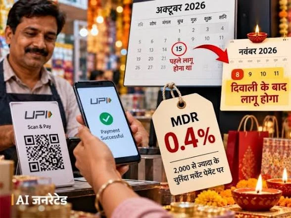 त्योहारी सीजन में दुकानदारों को राहत, दिवाली के बाद लागू होगा यूपीआई पर एमडीआर शुल्क