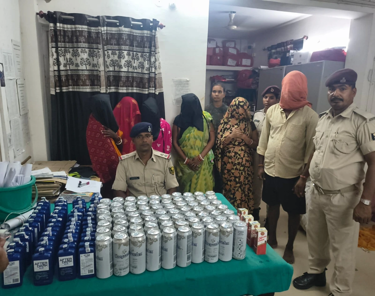LIQUOR SEIZED, 6 ARRESTED