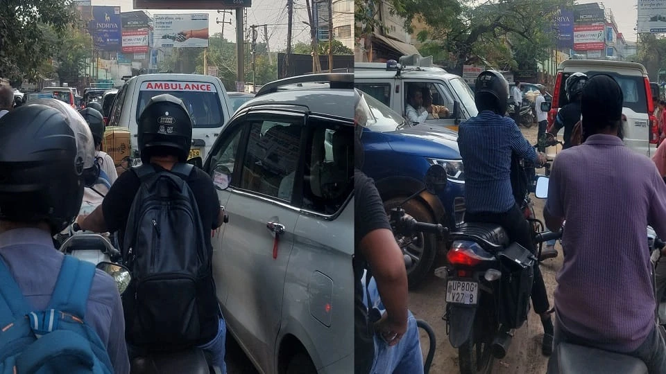 आगरा में जाम से जनता बेहाल, पांच मिनट का सफर तय करने में लग रहा एक घंटा