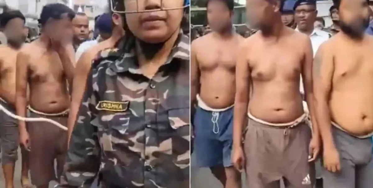 कोलकाता: पिता-बेटे को निर्वस्त्र घुमाने के आरोपी अर्धनग्न हालत में लाए गए, पुलिस ने कराया घटनाक्रम का रीक्रिएशन