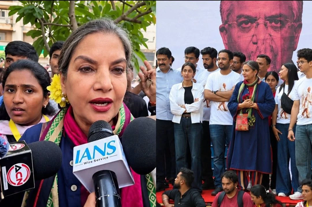 शबाना आजमी का शिवाजी पार्क पहुंचना: लोकतंत्र और वोट के अधिकार पर उठाई आवाज