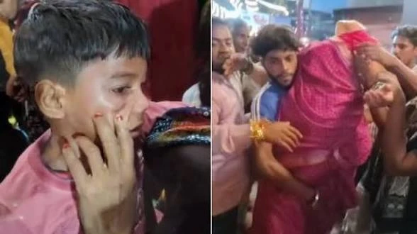 लखीमपुर खीरी में झांकी के बीच घुसे दो सांड़, महिलाओं-बच्चों समेत 10 घायल