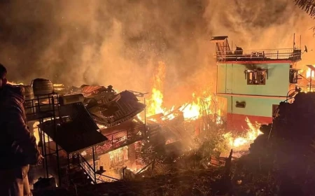हिमाचल: जुब्बल के धार गांव में देर रात भीषण आग, पांच मकान जलकर राख; रातभर चला राहत अभियान