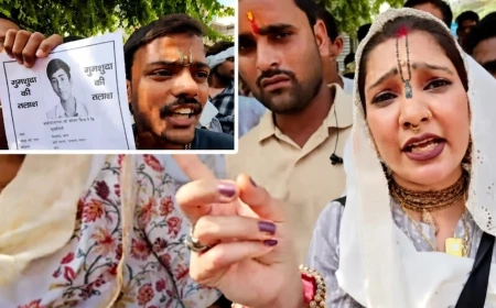 वृंदावन के केली कुंज आश्रम को लेकर उठे सवाल, बच्चे की तलाश में परिजन धरने पर