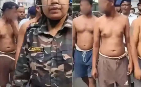 कोलकाता: पिता-बेटे को निर्वस्त्र घुमाने के आरोपी अर्धनग्न हालत में लाए गए, पुलिस ने कराया घटनाक्रम का रीक्रिएशन